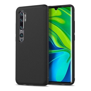 Szilikon telefonvédő (közepesen ütésálló, csíkos minta) FEKETE Xiaomi Mi Note 10 Pro, Xiaomi Mi Note 10