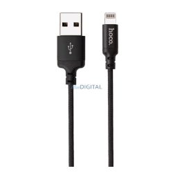   HOCO X14 adatkábel (USB - lightning, gyorstöltő, 100cm, cipőfűző) FEKETE