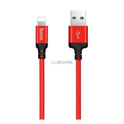   HOCO X14 adatkábel (USB - lightning, gyorstöltő, 100cm, cipőfűző) PIROS