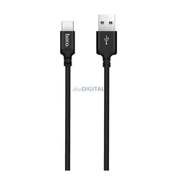   HOCO X14 adatkábel (USB - Type-C, gyorstöltő, 200cm, törésgátló, cipőfűző) FEKETE