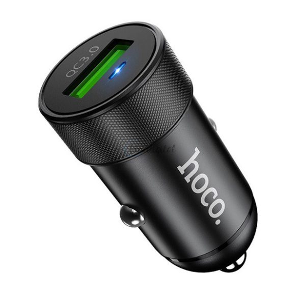 HOCO Z32 autós töltő USB aljzat (18W, PD gyorstöltő 3.0, LED jelzés) FEKETE