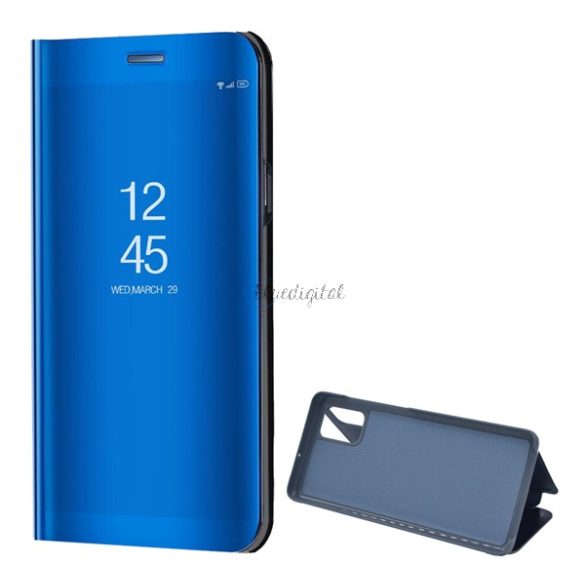 Tok álló (aktív FLIP, oldalra nyíló, asztali tartó funkció, tükrös felület, Mirror View Case) KÉK Samsung Galaxy A51 (SM-A515F)