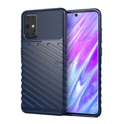   Szilikon telefonvédő (közepesen ütésálló, csíkos, dombor minta) SÖTÉTKÉK Samsung Galaxy S20 Plus (SM-G985F), Samsung Galaxy S20 Plus 5G (SM-G986)