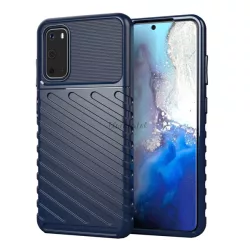   Szilikon telefonvédő (közepesen ütésálló, csíkos, dombor minta) SÖTÉTKÉK Samsung Galaxy S20 (SM-G980F), Samsung Galaxy S20 5G (SM-G981U)