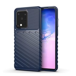   Szilikon telefonvédő (közepesen ütésálló, csíkos, dombor minta) SÖTÉTKÉK Samsung Galaxy S20 Ultra (SM-G988F), Samsung Galaxy S20 Ultra 5G (SM-G988B)