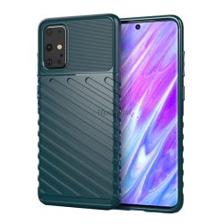   Szilikon telefonvédő (közepesen ütésálló, csíkos, dombor minta) SÖTÉTZÖLD Samsung Galaxy S20 Plus (SM-G985F), Samsung Galaxy S20 Plus 5G (SM-G986)