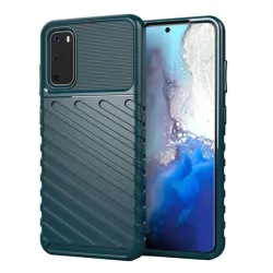   Szilikon telefonvédő (közepesen ütésálló, csíkos, dombor minta) SÖTÉTZÖLD Samsung Galaxy S20 (SM-G980F), Samsung Galaxy S20 5G (SM-G981U)