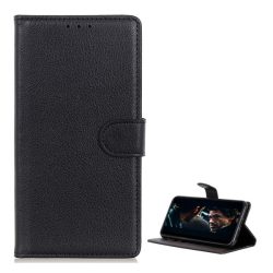   Tok álló, bőr hatású (FLIP, oldalra nyíló, asztali tartó funkció, prémium) FEKETE Samsung Galaxy S20 Plus (SM-G985F), Samsung Galaxy S20 Plus 5G (SM-G986)