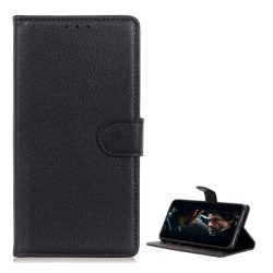   Tok álló, bőr hatású (FLIP, oldalra nyíló, asztali tartó funkció, prémium) FEKETE Samsung Galaxy S20 Ultra (SM-G988F), Samsung Galaxy S20 Ultra 5G (SM-G988B)