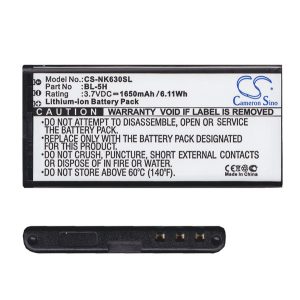 CAMERON SINO Li-Ion akku (3.7V/1650mAh, Microsoft BL-5H kompatibilis) FEKETE Nokia Lumia 630, Nokia Lumia 635