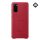SAMSUNG műanyag telefonvédő (valódi bőr hátlap) PIROS Samsung Galaxy S20 (SM-G980F), Samsung Galaxy S20 5G (SM-G981U)