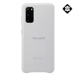   SAMSUNG műanyag telefonvédő (valódi bőr hátlap) VILÁGOSSZÜRKE Samsung Galaxy S20 (SM-G980F), Samsung Galaxy S20 5G (SM-G981U)