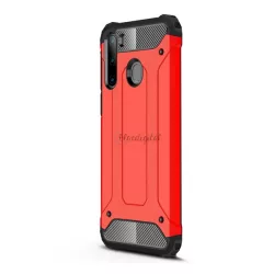   Defender műanyag telefonvédő (közepesen ütésálló, légpárnás sarok, szilikon belső, fémhatás) PIROS Samsung Galaxy A21 (SM-A210F)