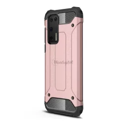   Defender műanyag telefonvédő (közepesen ütésálló, légpárnás sarok, szilikon belső, fémhatás) ROZÉARANY Huawei P40