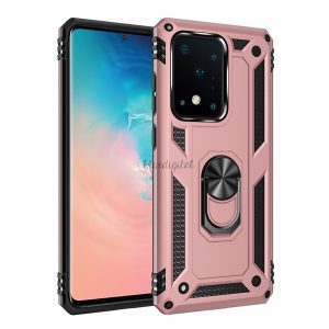 Defender műanyag telefonvédő (közepesen ütésálló, szilikon belső, telefontartó gyűrű, beépített fémlemez) ROZÉARANY Samsung Galaxy S20 Ultra (SM-G988F), Samsung Galaxy S20 Ultra 5G (SM