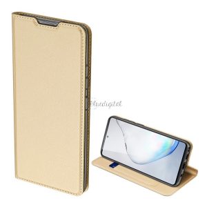 DUX DUCIS SKIN PRO tok álló, bőr hatású (FLIP, oldalra nyíló, bankkártya tartó, asztali tartó funkció) ARANY Samsung Galaxy Note 10 Lite (SM-N770F)