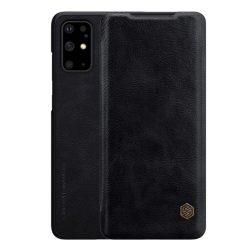   NILLKIN QIN tok álló, bőr hatású (FLIP, oldalra nyíló, bankkártya tartó) FEKETE Samsung Galaxy S20 Plus (SM-G985F), Samsung Galaxy S20 Plus 5G (SM-G986)