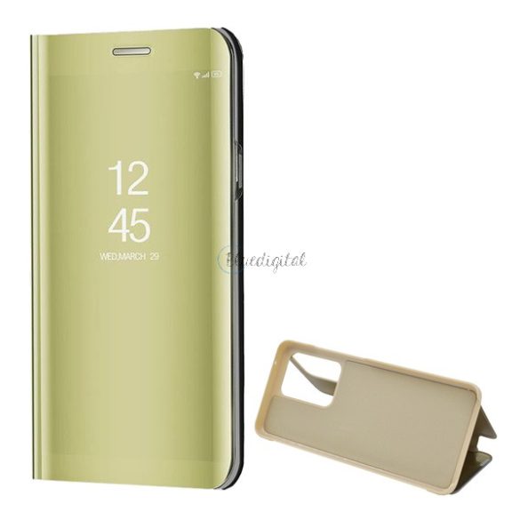 Tok álló (aktív FLIP, oldalra nyíló, asztali tartó funkció, tükrös felület, Mirror View Case) ARANY Samsung Galaxy S20 Ultra (SM-G988F), Samsung Galaxy S20 Ultra 5G (SM-G988B)