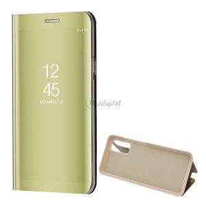 Tok álló (aktív FLIP, oldalra nyíló, asztali tartó funkció, tükrös felület, Mirror View Case) ARANY Samsung Galaxy S20 (SM-G980F), Samsung Galaxy S20 5G (SM-G981U)