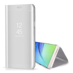   Tok álló (aktív FLIP, oldalra nyíló, asztali tartó funkció, tükrös felület, Mirror View Case) EZÜST Samsung Galaxy S20 Ultra (SM-G988F), Samsung Galaxy S20 Ultra 5G (SM-G988B)