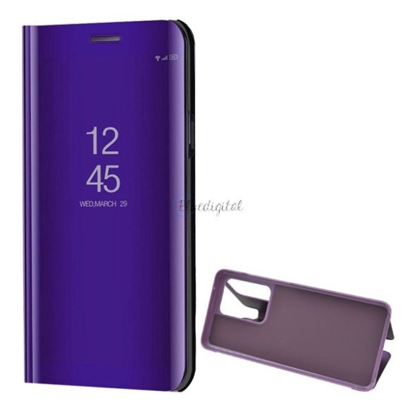Tok álló (aktív FLIP, oldalra nyíló, asztali tartó funkció, tükrös felület, Mirror View Case) LILA Samsung Galaxy S20 Ultra (SM-G988F), Samsung Galaxy S20 Ultra 5G (SM-G988B)
