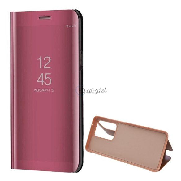 Tok álló (aktív FLIP, oldalra nyíló, asztali tartó funkció, tükrös felület, Mirror View Case) ROZÉARANY Samsung Galaxy S20 Ultra (SM-G988F), Samsung Galaxy S20 Ultra 5G (SM-G988B)
