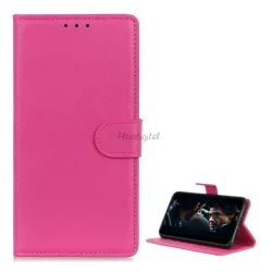   Tok álló, bőr hatású (FLIP, oldalra nyíló, asztali tartó funkció, prémium) RÓZSASZÍN Huawei P40