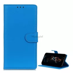   Tok álló, bőr hatású (FLIP, oldalra nyíló, asztali tartó funkció, prémium) VILÁGOSKÉK Samsung Galaxy A21 (SM-A210F)