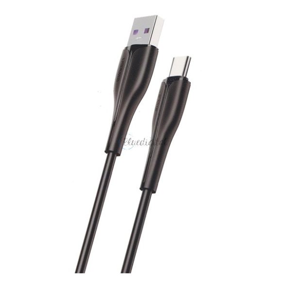 USAMS adatkábel (USB - Type-C, gyorstöltő, 100cm, törésgátló) FEKETE