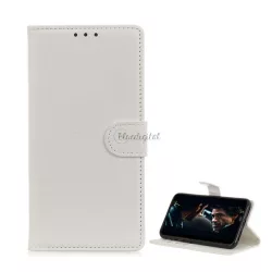   Tok álló, bőr hatású (FLIP, oldalra nyíló, asztali tartó funkció, prémium) FEHÉR Huawei P40 Pro 5G