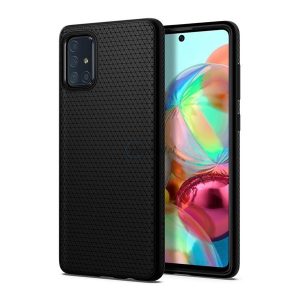 SPIGEN LIQUID AIR szilikon telefonvédő (közepesen ütésálló, légpárnás sarok, rombusz minta) FEKETE Samsung Galaxy A51 (SM-A515F)