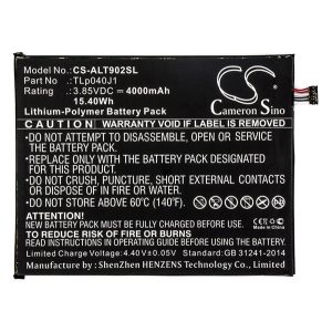 CAMERON SINO Li-Polymer akku (3.85V/4000mAh, Alcatel TLp040J1 kompatibilis) FEKETE Alcatel 1T 10 WIFI (OT-8082)