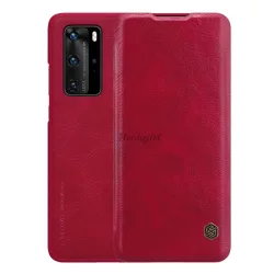   NILLKIN QIN tok álló, bőr hatású (FLIP, oldalra nyíló, bankkártya tartó) PIROS Huawei P40 Pro 5G