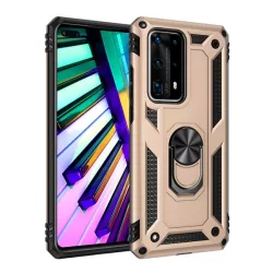   Defender műanyag telefonvédő (közepesen ütésálló, szilikon belső, telefontartó gyűrű, beépített fémlemez) ARANY Huawei P40