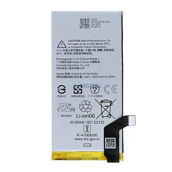 GOOGLE akku 2800mAh LI-Polymer Google Pixel 4