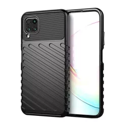   Szilikon telefonvédő (ütésállóság, csíkos, dombor minta) FEKETE Huawei P40 Lite 4G, Nova 6 SE