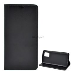  Tok álló, bőr hatású (FLIP, oldalra nyíló, asztali tartó funkció) FEKETE Samsung Galaxy S10 Lite (SM-G770F)