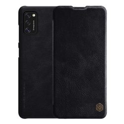   NILLKIN QIN tok álló, bőr hatású (FLIP, oldalra nyíló, bankkártya tartó) FEKETE Samsung Galaxy A41 (SM-A415F)