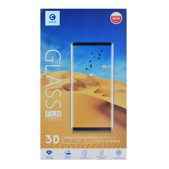 MOCOLO képernyővédő üveg (2.5D full glue, íves, teljes felületén tapad, karcálló, 0.3 mm, 9H) FEKETE Huawei P40