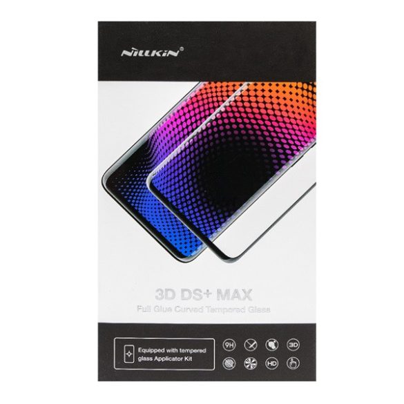 NILLKIN DS+ MAX képernyővédő üveg (3D, full glue,teljes felületén tapad, ultravékony, ütésálló, 0.23mm, 9H) FEKETE Huawei P40 Pro 5G, Huawei P40 Pro+ 5G
