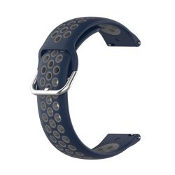   Pótszíj (univerzális, 20mm, szilikon, lyukacsos, légáteresztő) SÖTÉTKÉK/SZÜRKE 