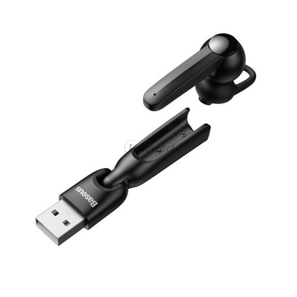 BASEUS ENCOK bluetooth fülhallgató MONO (mikrofon + USB töltő állomás) FEKETE