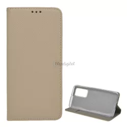   Tok álló, bőr hatású (FLIP, oldalra nyíló, asztali tartó funkció, rombusz minta) ARANY Huawei P40