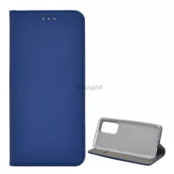   Tok álló, bőr hatású (FLIP, oldalra nyíló, asztali tartó funkció, rombusz minta) SÖTÉTKÉK Huawei P40