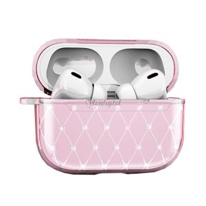 Szilikon tok (ultravékony, strasszkő) RÓZSASZÍN Apple AirPods Pro