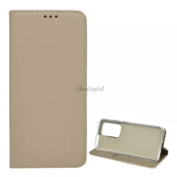   Tok álló, bőr hatású (FLIP, oldalra nyíló, asztali tartó funkció, rombusz minta) ARANY Huawei P40 Pro 5G