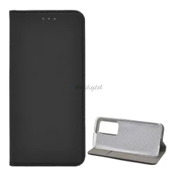   Tok álló, bőr hatású (FLIP, oldalra nyíló, asztali tartó funkció, rombusz minta) FEKETE Huawei P40 Pro 5G