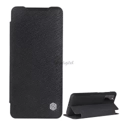   NILLKIN MING tok álló, bőr hatású (FLIP, oldalra nyíló, asztali tartó funkció, bankkártya tartó, textil minta) FEKETE Samsung Galaxy S20 5G (SM-G981U), Samsung Galaxy S20 (SM-G980F)