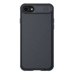   NILLKIN CAMSHIELD PRO műanyag telefonvédő (szilikon keret, közepesen ütésálló, kamera védelem, csíkos minta) FEKETE Apple iPhone SE 2 (2020), Apple iPhone 8 4.7, Apple iPhone 7 4.7, Apple iP