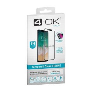 4-OK képernyővédő üveg (3D full glue, íves, teljes felületén tapad, tok barát, karcálló, 9H) FEKETE Samsung Galaxy A41 (SM-A415F)